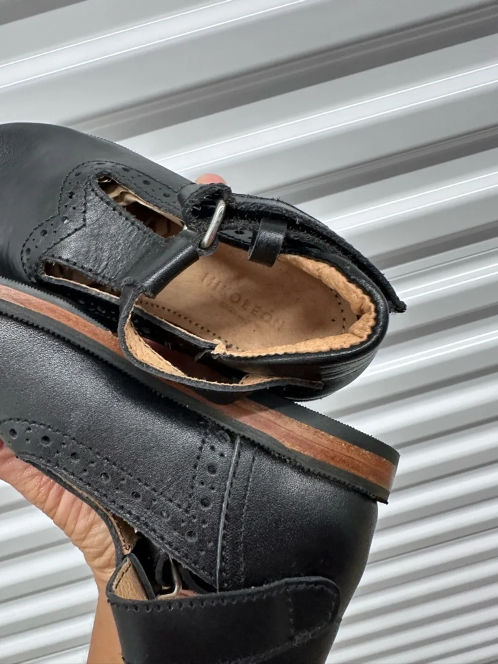 Girls Black Mary Jane Dress Shoes with Velcro Strap